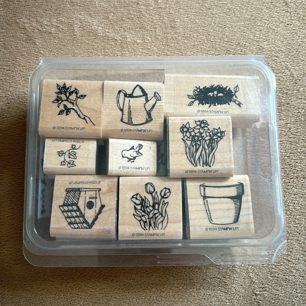Stampin' Up 1994 Flowers, Bird, Nest Stamp Set of 9 Stamps
